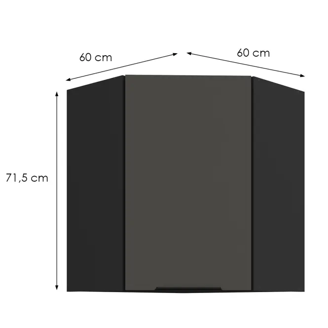 Kuchynská skrinka Aria-Gr/Bl Anti Fingerprint 60x60 Gn-72 1f (45°)