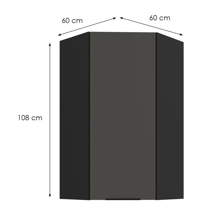 Kuchynská skrinka Aria-Gr/Bl Anti Fingerprint 60x60 Gn-108 1f (45°)