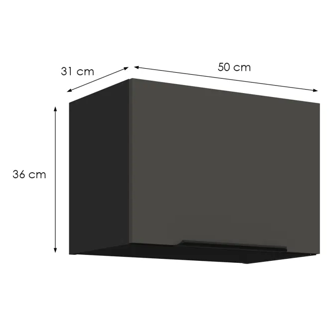 Kuchynská skrinka Aria-Gr/Bl Anti Fingerprint 50gu-36 1f