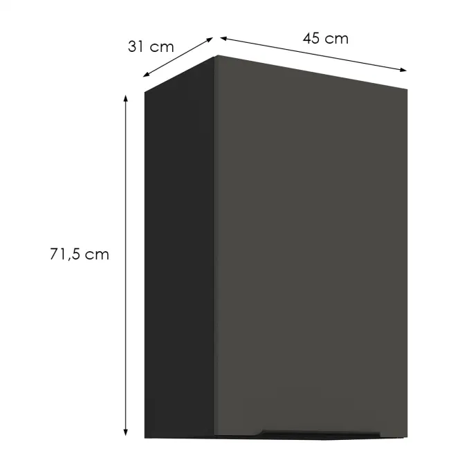Kuchynská skrinka Aria-Gr/Bl Anti Fingerprint 45g-72 1f