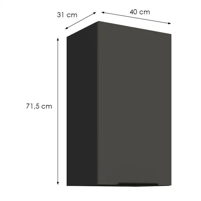 Kuchynská skrinka Aria-Gr/Bl Anti Fingerprint 40g-72 1f
