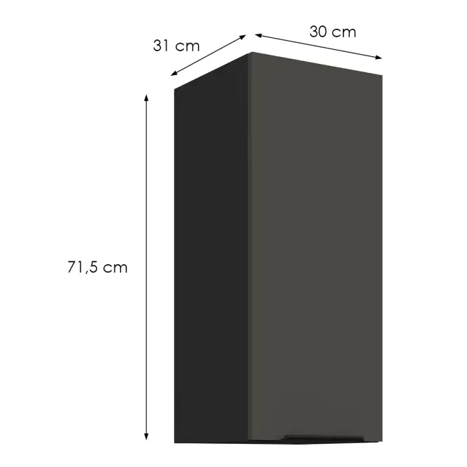 Kuchynská skrinka Aria-Gr/Bl Anti Fingerprint 30g-72 1f