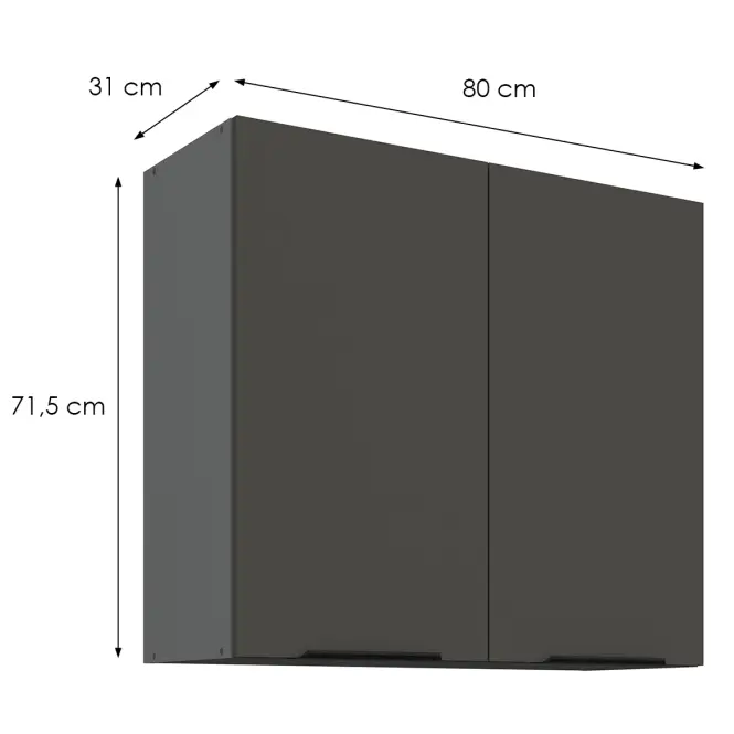 Kuchynská skrinka Aria-Gr/Ant Anti Fingerprint 80g-72 2f