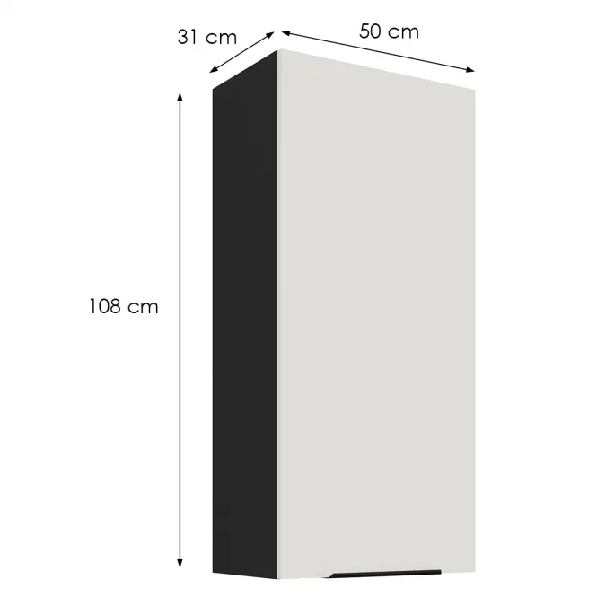 Kuchynská skrinka Aria-Wh/Bl Anti Fingerprint 50g-108 1f
