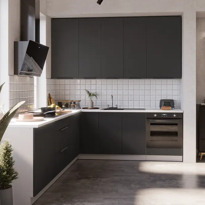 Kuchynská skrinka Aria-Bl/Wh Anti Fingerprint 60dks-210 1f 3s