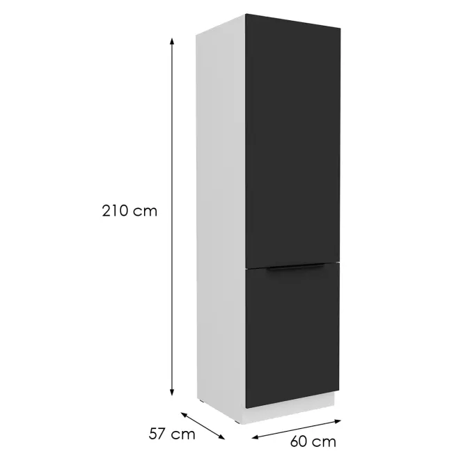 Kuchynská skrinka Aria-Bl/Wh Anti Fingerprint 60lo-210 2f