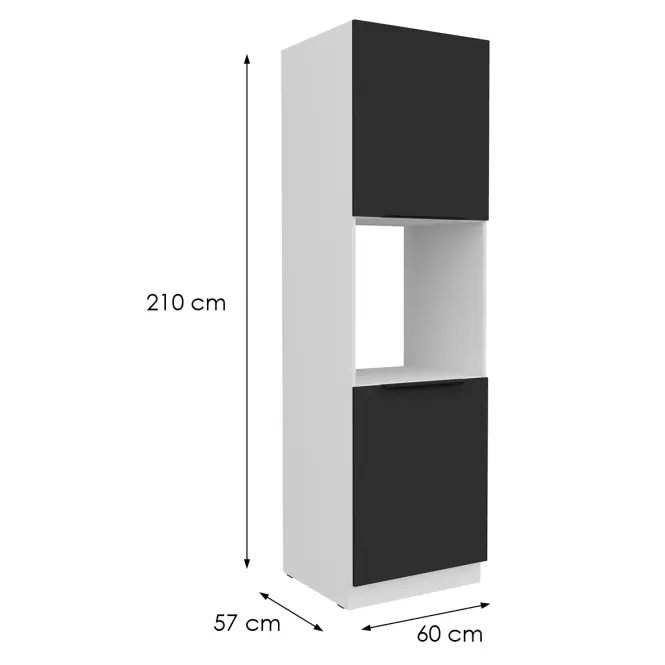 Kuchynská skrinka Aria-Bl/Wh Anti Fingerprint 60dp-210 2f