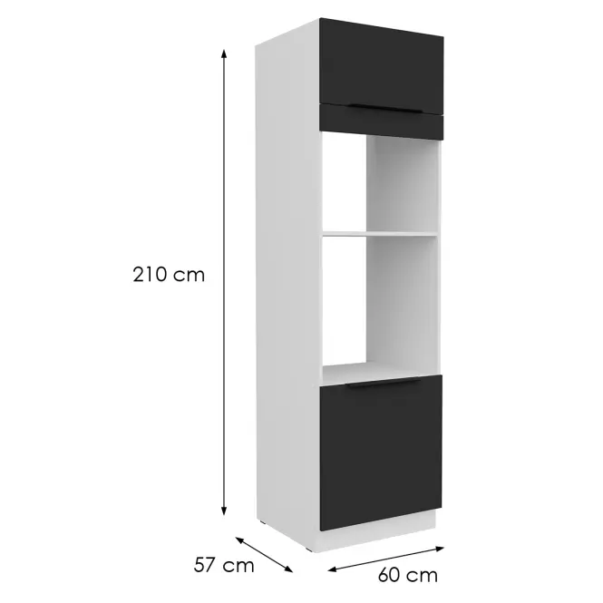 Kuchynská skrinka Aria-Bl/Wh Anti Fingerprint 60dpm-210 2f