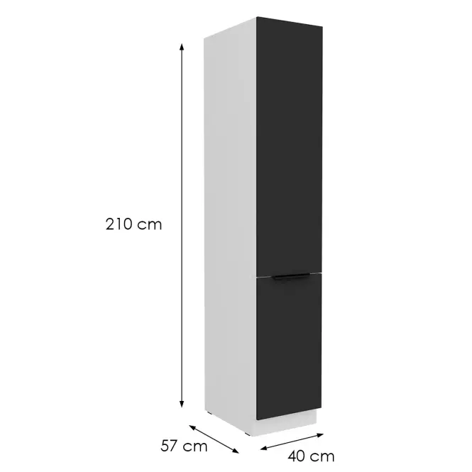 Kuchynská skrinka Aria-Bl/Wh Anti Fingerprint 40dk-210 2f