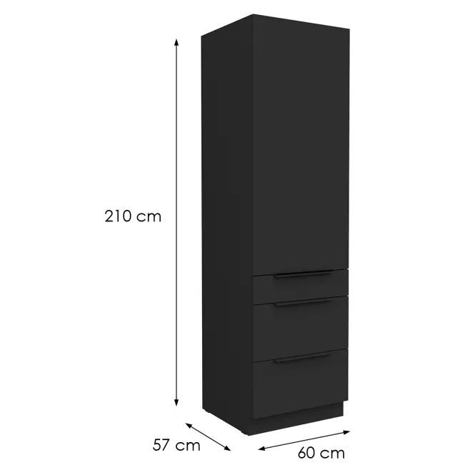 Kuchynská skrinka Aria-Bl/Bl Anti Fingerprint 60dks-210 1f 3s