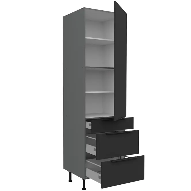 Kuchynská skrinka Aria-Bl/Ant Anti Fingerprint 60dks-215 1f 3s
