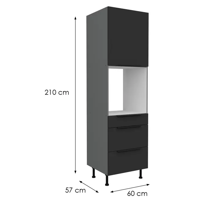Kuchynská skrinka Aria-Bl/Ant Anti Fingerprint 60dps-215 1f 3s