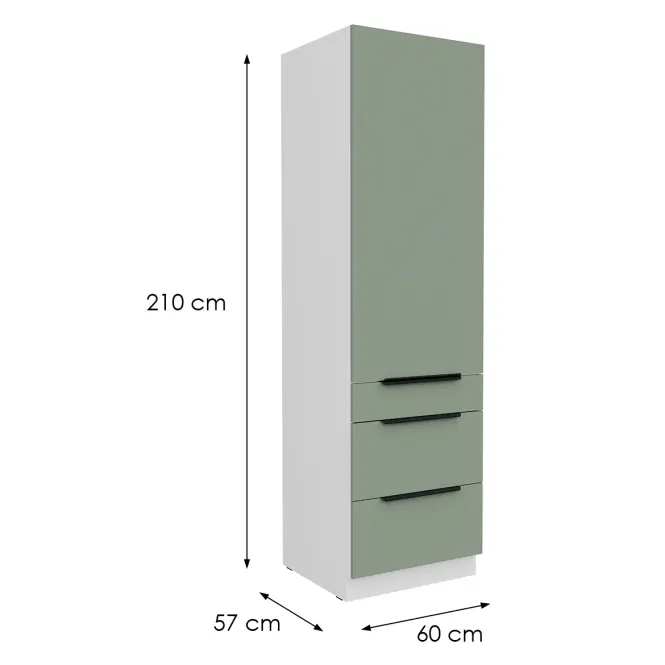 Kuchynská skrinka Aria-Sa/Wh Anti Fingerprint 60dks-210 1f 3s
