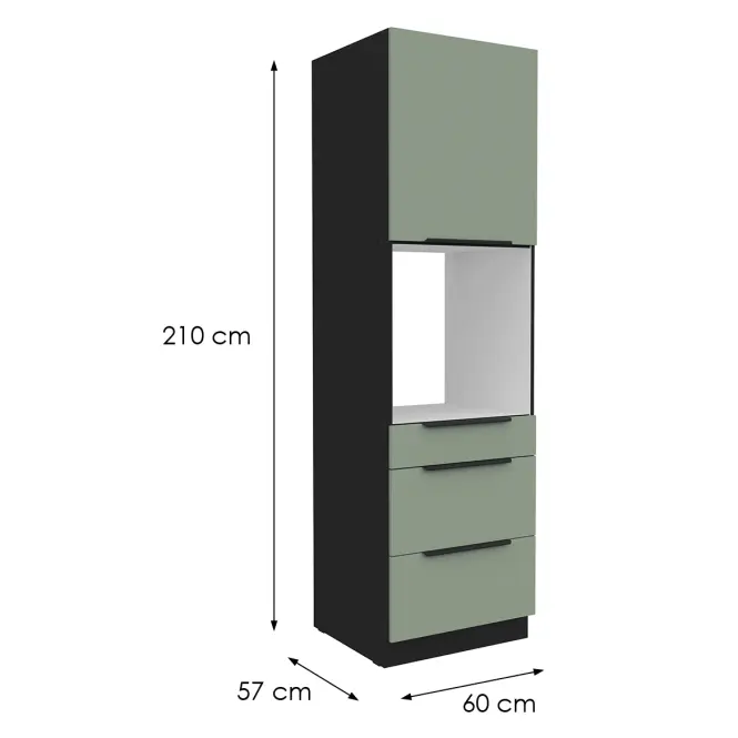 Kuchynská skrinka Aria-Sa/Bl Anti Fingerprint 60dps-210 1f 3s