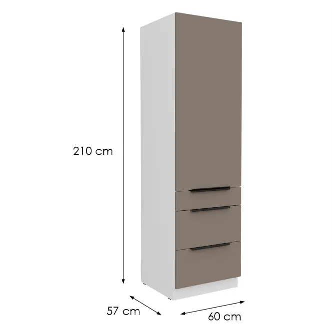 Kuchynská skrinka Aria-Ta/Wh Anti Fingerprint 60dks-210 1f 3s