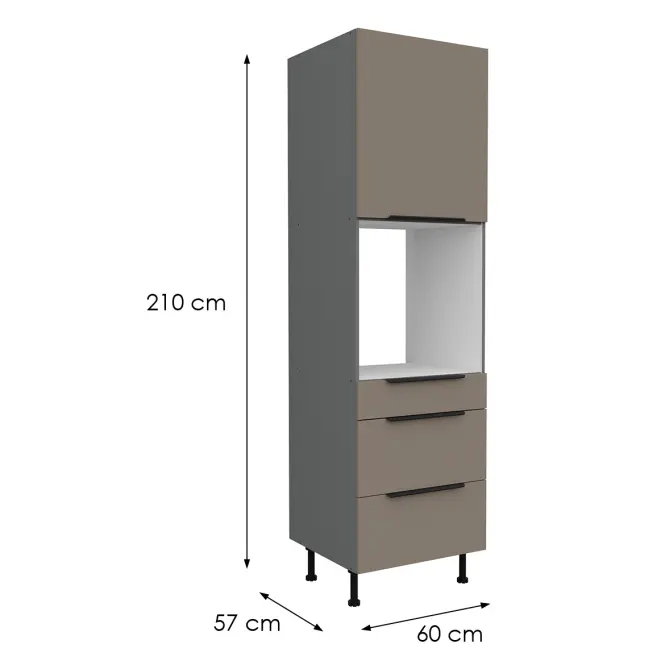 Kuchynská skrinka Aria-Ta/Ant Anti Fingerprint 60dps-215 1f 3s