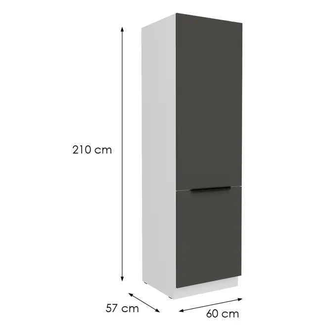 Kuchynská skrinka Aria-Gr/Wh Anti Fingerprint 60dk-210 2f