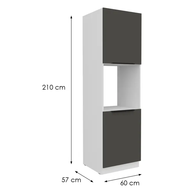 Kuchynská skrinka Aria-Gr/Wh Anti Fingerprint 60dp-210 2f