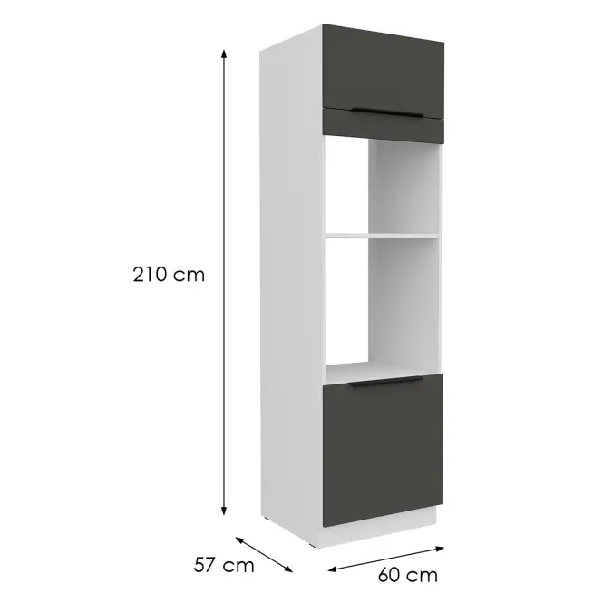 Kuchynská skrinka Aria-Gr/Wh Anti Fingerprint 60dpm-210 2f