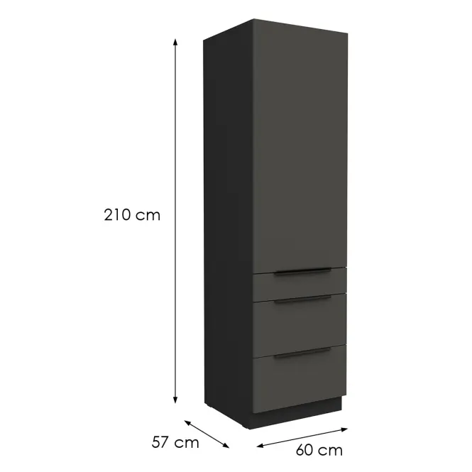 Kuchynská skrinka Aria-Gr/Bl Anti Fingerprint 60dks-210 1f 3s