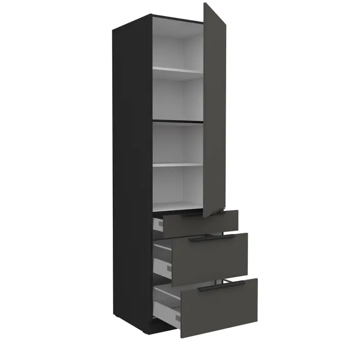 Kuchynská skrinka Aria-Gr/Bl Anti Fingerprint 60dks-210 1f 3s