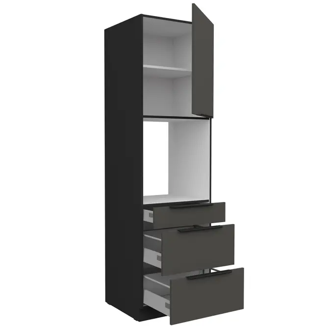 Kuchynská skrinka Aria-Gr/Bl Anti Fingerprint 60dps-210 1f 3s