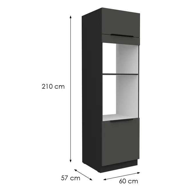 Kuchynská skrinka Aria-Gr/Bl Anti Fingerprint 60dpm-210 2f