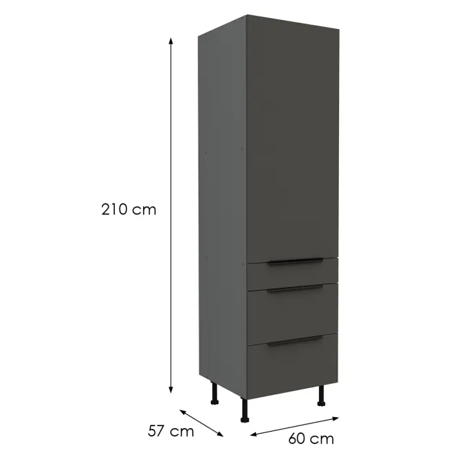 Kuchynská skrinka Aria-Gr/Ant Anti Fingerprint 60dks-215 1f 3s