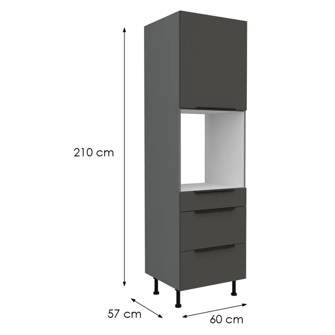 Kuchynská skrinka Aria-Gr/Ant Anti Fingerprint 60dps-215 1f 3s