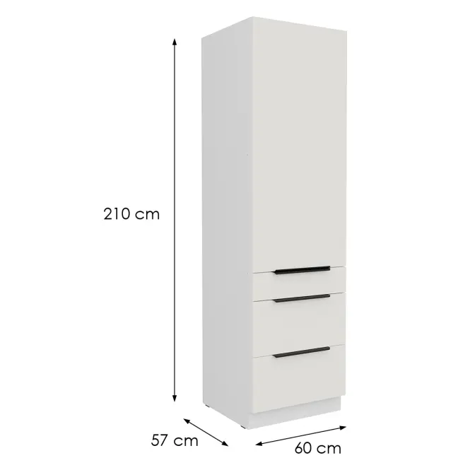 Kuchynská skrinka Aria-Wh/Wh Anti Fingerprint 60dks-210 1f 3s
