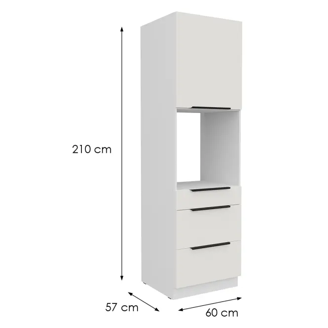 Kuchynská skrinka Aria-Wh/Wh Anti Fingerprint 60dps-210 1f 3s