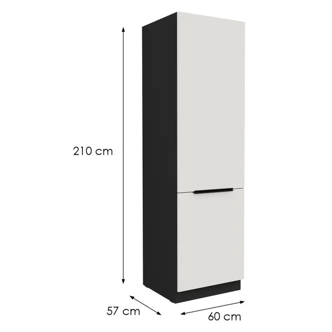 Kuchynská skrinka Aria-Wh/Bl Anti Fingerprint 60dk-210 2f