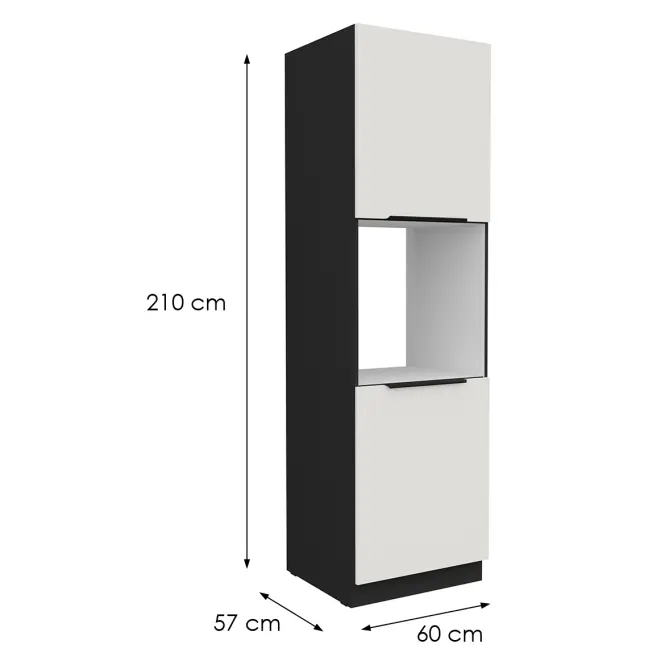 Kuchynská skrinka Aria-Wh/Bl Anti Fingerprint 60dp-210 2f