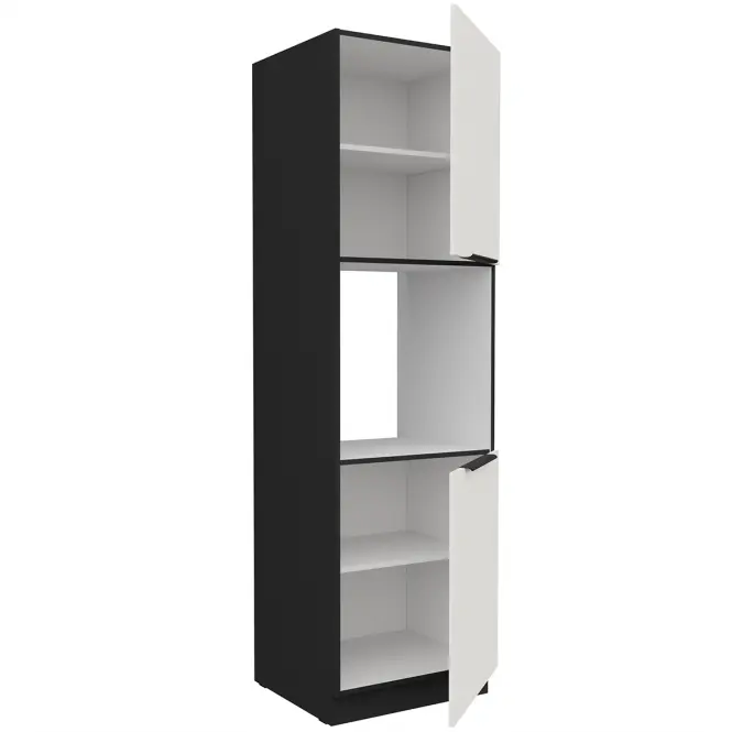 Kuchynská skrinka Aria-Wh/Bl Anti Fingerprint 60dp-210 2f