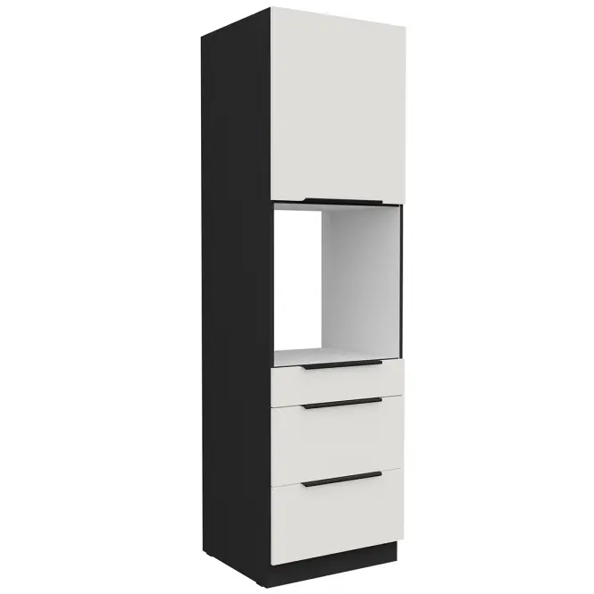 Kuchynská skrinka Aria-Wh/Bl Anti Fingerprint 60dps-210 1f 3s