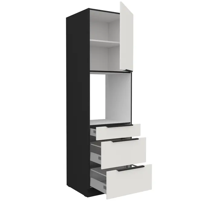Kuchynská skrinka Aria-Wh/Bl Anti Fingerprint 60dps-210 1f 3s
