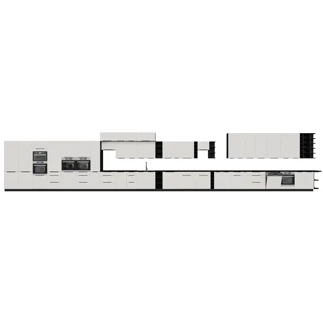 Kuchynská skrinka Aria-Wh/Bl Anti Fingerprint 60dpm-210 2f,10