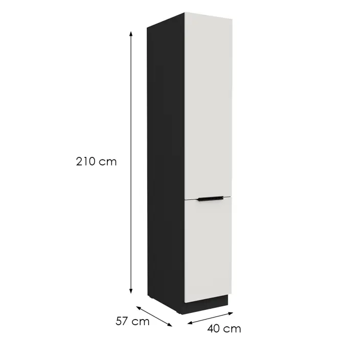 Kuchynská skrinka Aria-Wh/Bl Anti Fingerprint 40dk-210 2f