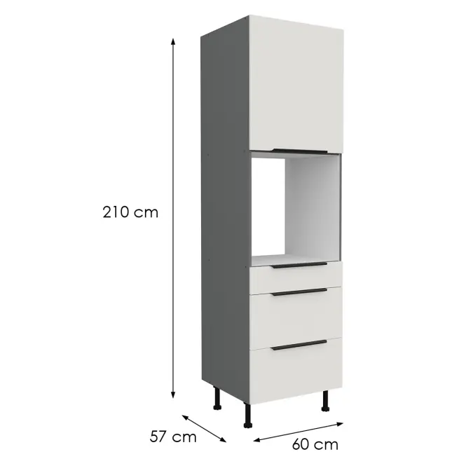 Kuchynská skrinka Aria-Wh/Ant Anti Fingerprint 60dps-215 1f 3s