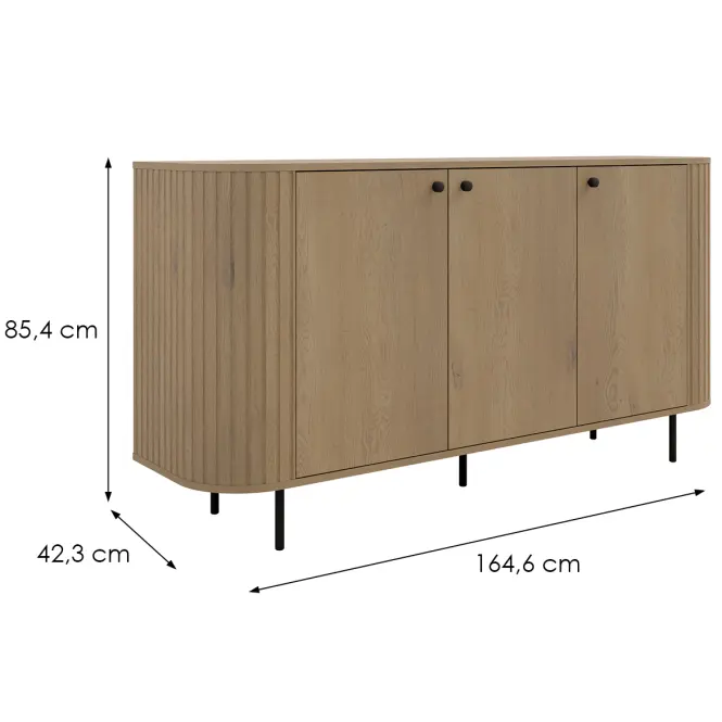 Komoda Ovalio 830  3f Dub Cremona