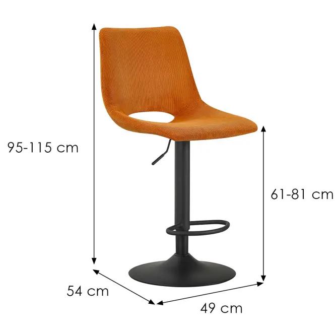 Barová Stolička Olen 12648 oranžová,2