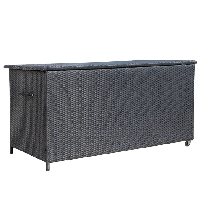 Záhradný box Tejn z technorattanu 55x64x136 čierny