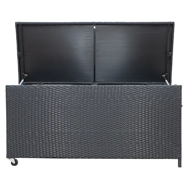 Záhradný box Tejn z technorattanu 55x64x136 čierny,4