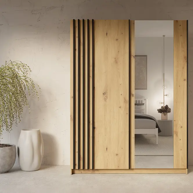 Skriňa Bayadero 10 III artisan/čierna lamely,5