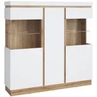 Witryna Nízka 3d Calabria Corv104 D118/U008 Dub Coast Evoke / Biela ​​Alpská