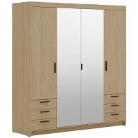 Skriňa Elena 4D 6S zrkadlo dub olejovaný