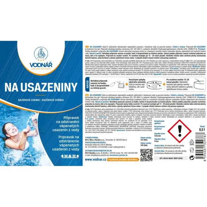 Vodnar prípravok na usadeniny 0,5l,2