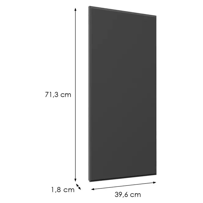 Čelo skrinky Luxeo F16-G40(72) tenký rám dark grey