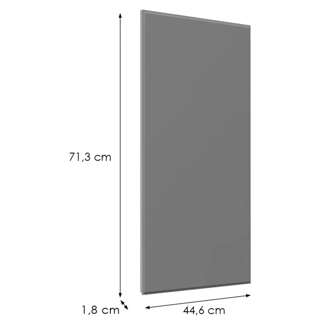 Čelo skrinky Luxeo F16-G45(72) tenký rám grey
