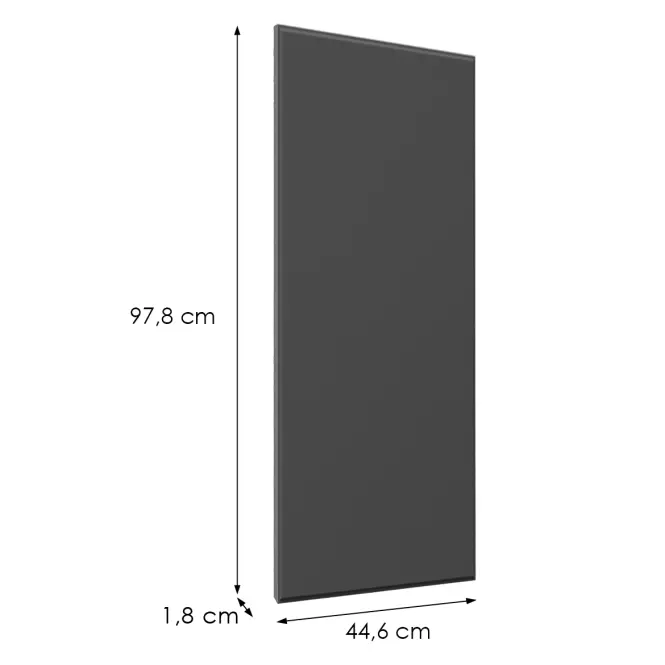 Čelo skrinky Luxeo F16-G45(100) tenký rám dark grey